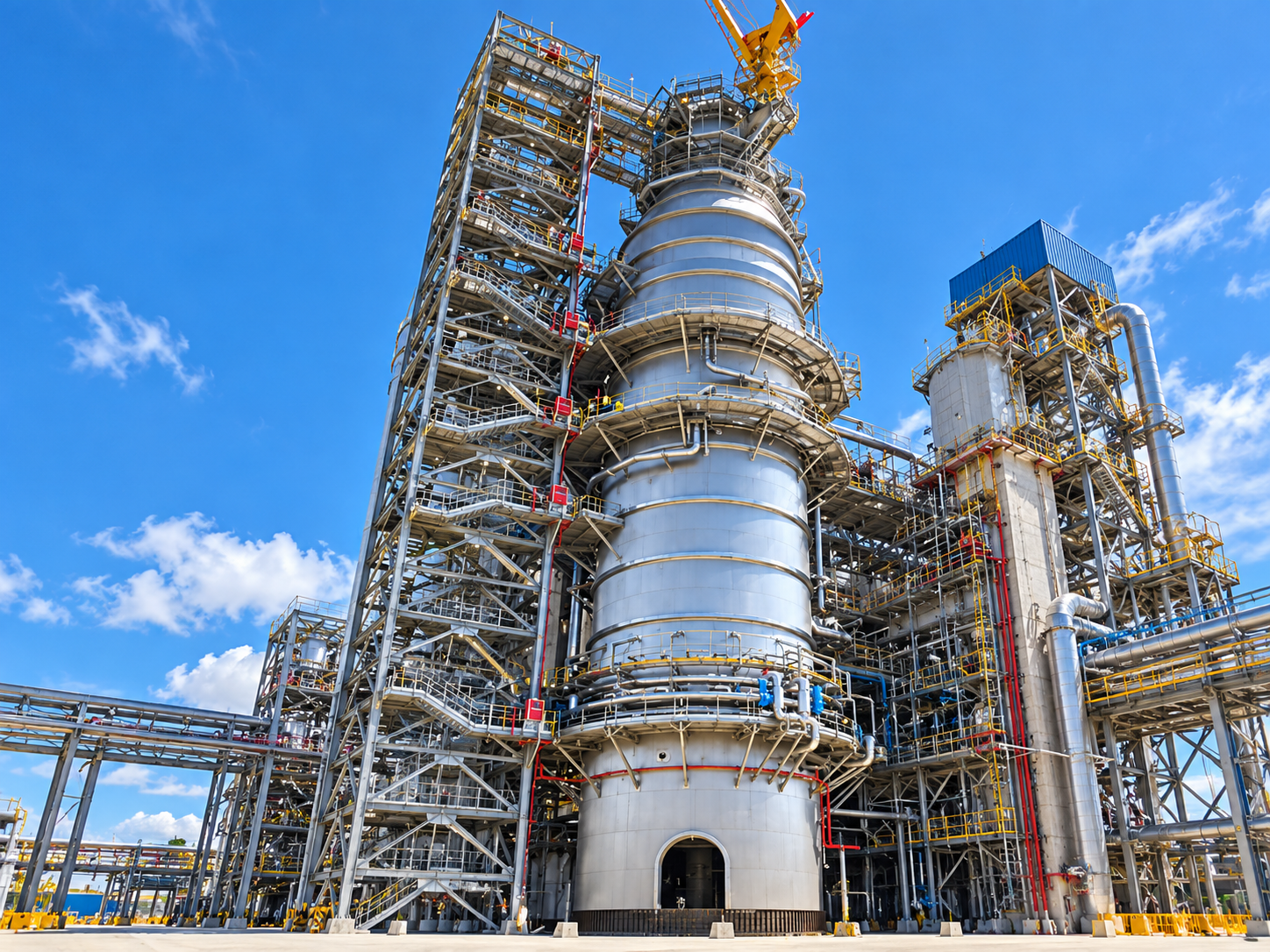 Digestor industrial en planta de celulosa